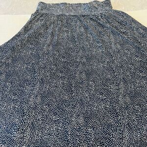 New Hilary Bradly  Women’s Navy Dot A-Line  soft Skirt size large